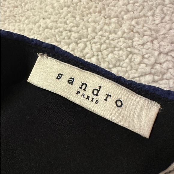 Sandro Rdv Blue One Shoulder Ruffled Crepe Mini Dress - Picture 11 of 14